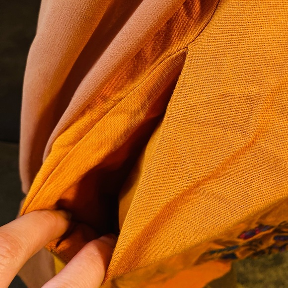 Umgee Embroidered Pumpkin Dress or Tunic Women’s Small with Chiffon Sleeves - Picture 6 of 6